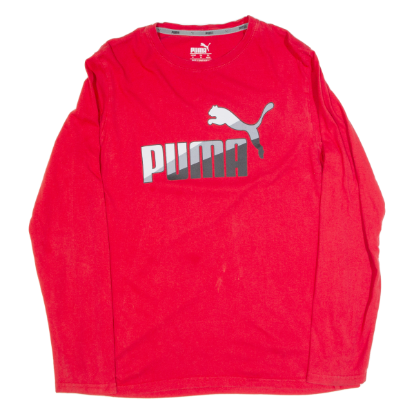 PUMA Mens T-Shirt Red Long Sleeve M Hot on Sale