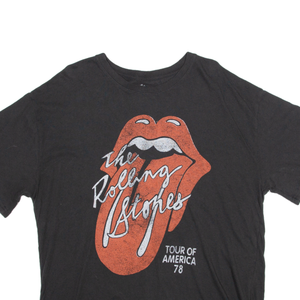 Rolling Stones Band Womens Band T-Shirt Black 70s 2XL Cheap