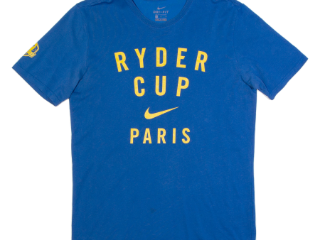 NIKE Ryder Cup Paris Mens T-Shirt Blue M Cheap