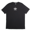 UMBRO Mens T-Shirt Black Cashmere XL Supply