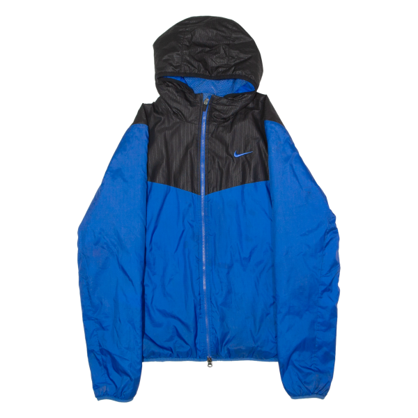 NIKE Mens Jacket Blue Hooded Colourblock M Online now