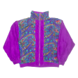 LAVON Womens Shell Jacket Purple Silk 90s Paisley L Online Sale