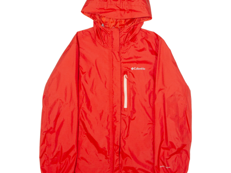 COLUMBIA Mens Rain Jacket Red Nylon Hooded XL Supply