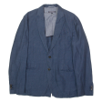 TOMMY HILFIGER Mens Blazer Jacket Blue Linen M Online Hot Sale