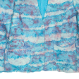 BRIGHTON Ruffle Womens Blazer Jacket Blue L Hot on Sale