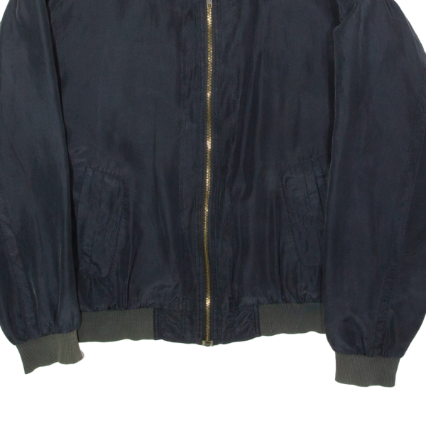 Mens Bomber Jacket Blue Silk 90s M Online Sale