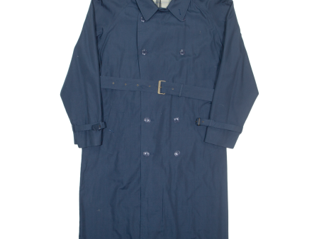 CANDA Belted Mens Trench Coat Blue L on Sale