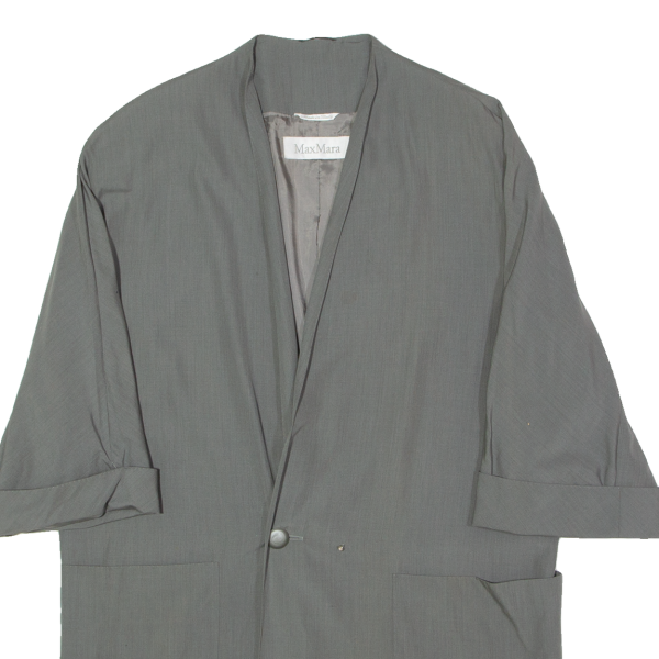 MAX MARA Womens Blazer Coat Grey Wool UK 14 Sale