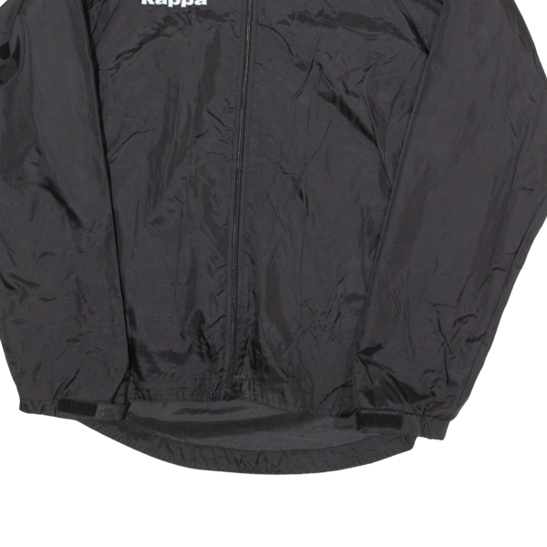 KAPPA Mens Rain Jacket Black Nylon Hooded M For Sale