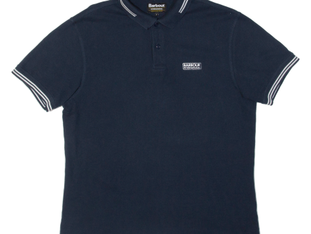 BARBOUR Mens Polo Shirt Blue L Hot on Sale