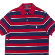 POLO RALPH LAUREN Custom Slim Fit Mens Polo Shirt Red Striped M Hot on Sale