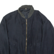 Mens Bomber Jacket Blue Silk 90s M Online Sale