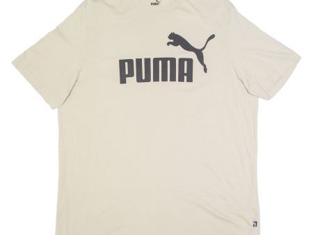 PUMA Mens T-Shirt Beige L Fashion