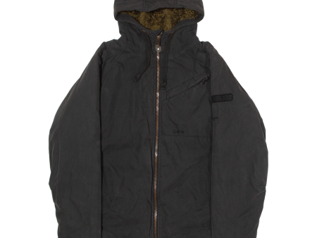 SCHOTT Faux Fur Lined Mens Coat Black Hooded M Supply