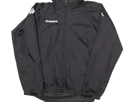 KAPPA Mens Rain Jacket Black Nylon Hooded M For Sale