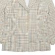 CAPPUCCINI Womens Blazer Jacket Beige Check UK 12 Online Sale