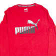 PUMA Mens T-Shirt Red Long Sleeve M Hot on Sale