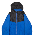 NIKE Mens Jacket Blue Hooded Colourblock M Online now