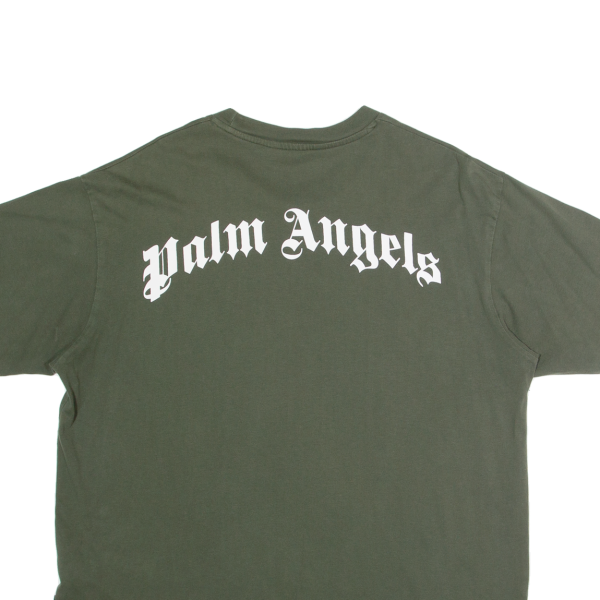 PALM ANGELS Mens T-Shirt Green S For Cheap