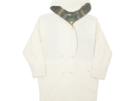 S.C. LINE Womens Overcoat Coat Cream Hooded M on Sale