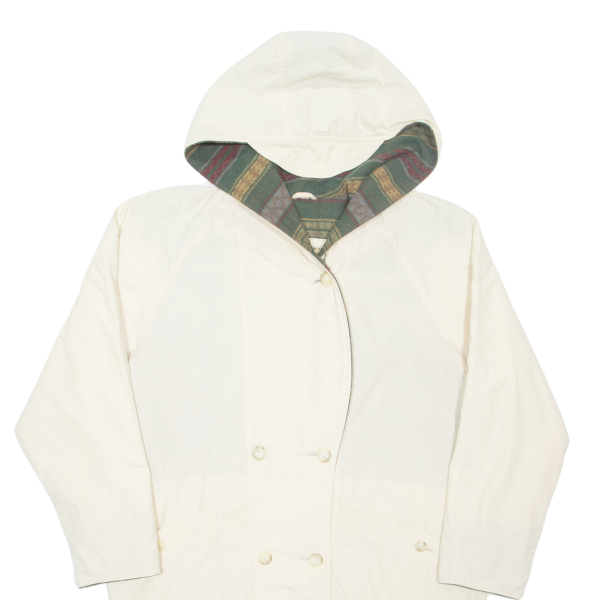 S.C. LINE Womens Overcoat Coat Cream Hooded M on Sale