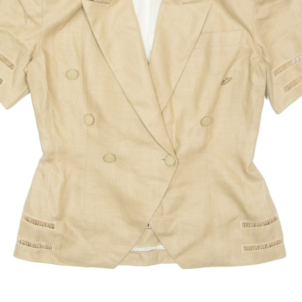 CLEMENTINE COUTURE Short Sleeve Womens Blazer Jacket Beige S For Discount