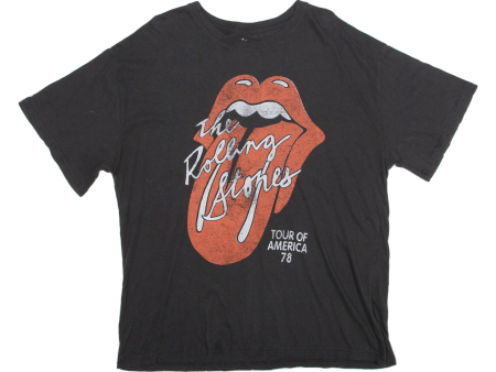 Rolling Stones Band Womens Band T-Shirt Black 70s 2XL Cheap