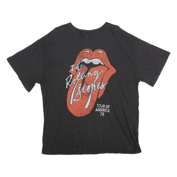 Rolling Stones Band Womens Band T-Shirt Black 70s 2XL Cheap