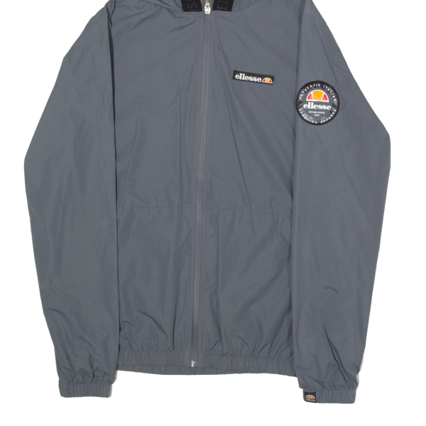 ELLESSE Mens Rain Jacket Grey Hooded M Sale