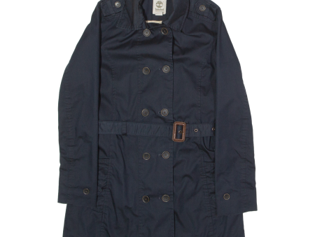 TIMBERLAND Womens Trench Coat Blue Canvas S Supply