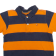 TOMMY HILFIGER Boys Polo Shirt Orange Striped 4Y Discount