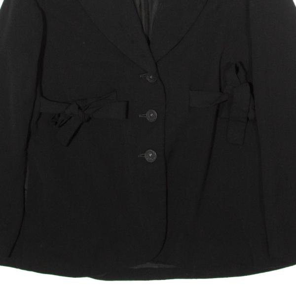 MOSCHINO CHEAP AND CHIC Bow Tie Womens Blazer Jacket Black Wool UK 10 For Discount