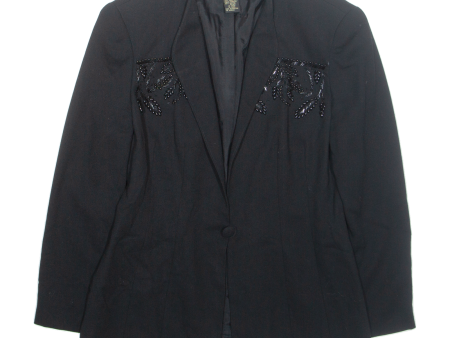 EPISODE Womens Blazer Jacket Black Wool UK 10 Supply