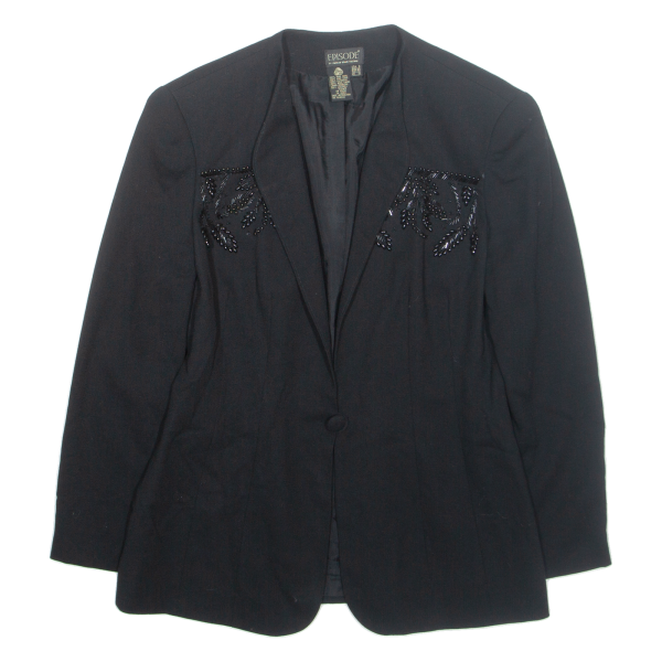 EPISODE Womens Blazer Jacket Black Wool UK 10 Supply