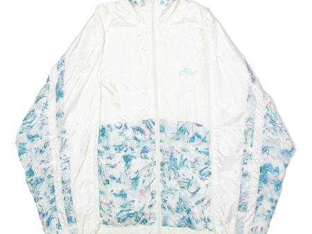 EITREL Womens Shell Jacket White 90s Crazy Pattern UK 16 Hot on Sale