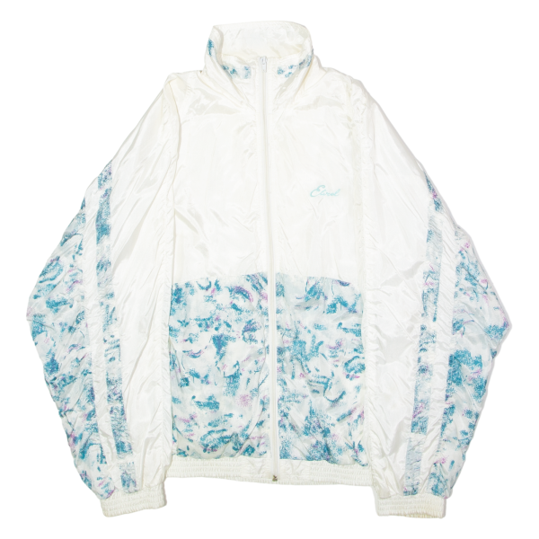 EITREL Womens Shell Jacket White 90s Crazy Pattern UK 16 Hot on Sale