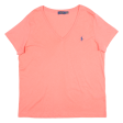 POLO RALPH LAUREN Womens T-Shirt Pink V-Neck L Cheap