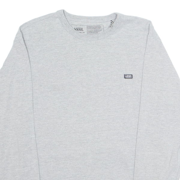 VANS Classic Fit Mens T-Shirt Grey Long Sleeve S Cheap