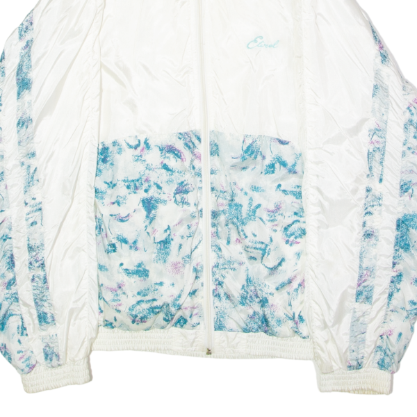 EITREL Womens Shell Jacket White 90s Crazy Pattern UK 16 Hot on Sale