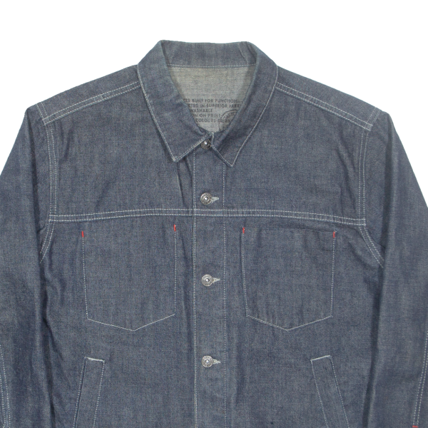 RIVER ISLAND Mens Denim Jacket Blue S Online Hot Sale