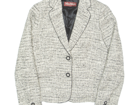 MAX MARA STUDIO Womens Blazer Jacket Cream Wool UK 14 Supply